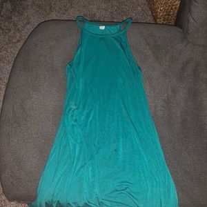Teal halter top t shirt dress